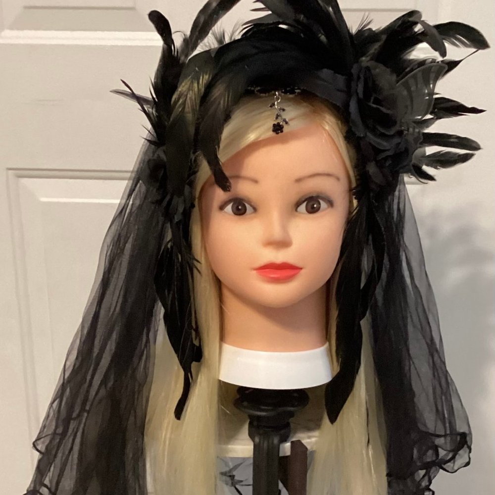 Handmade gothic bridal headpiece OS